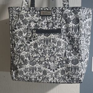 Bella Russo Black & White Floral-Print Tote